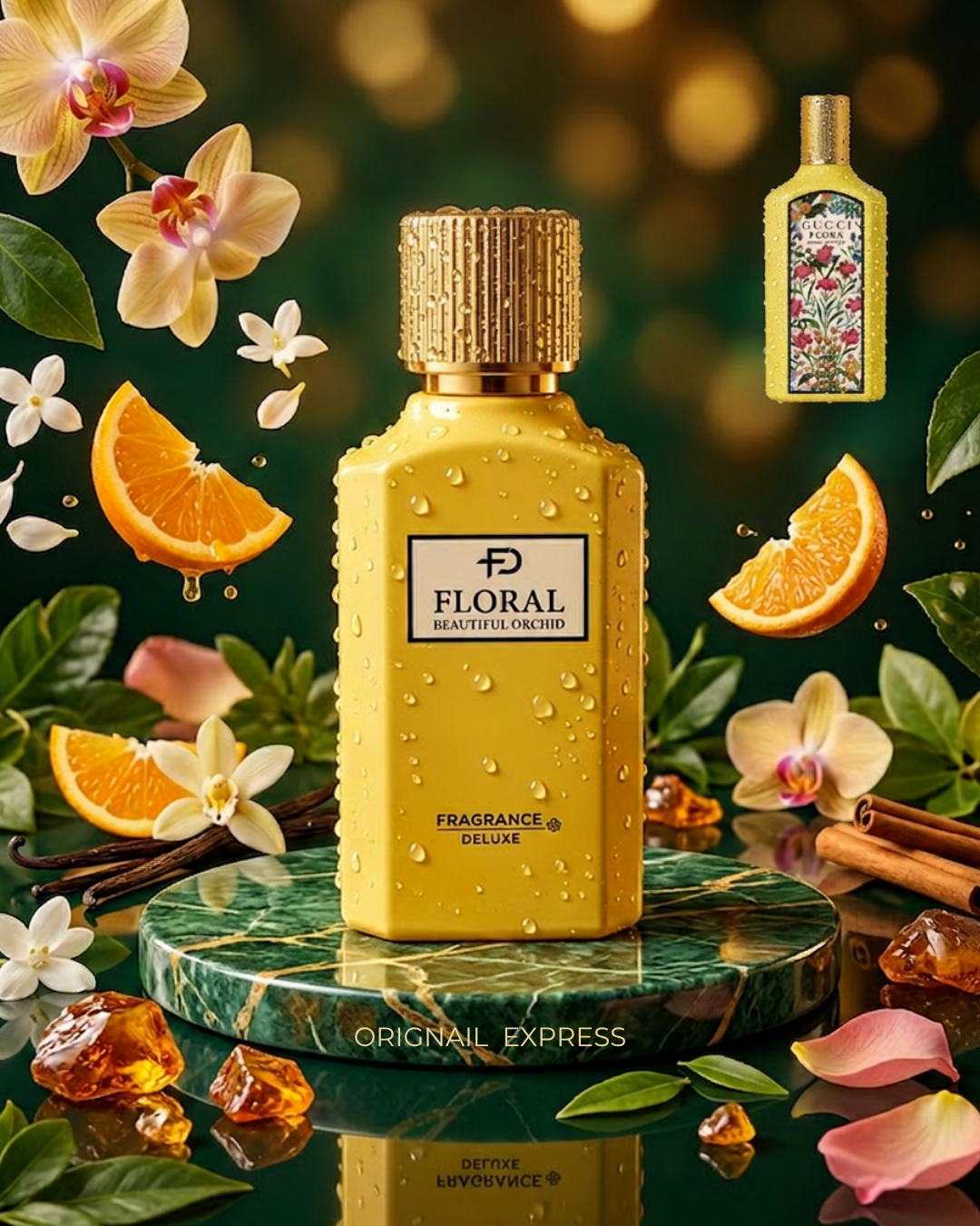 floral orchid بديل جوتشي للنساء (الاصفر)